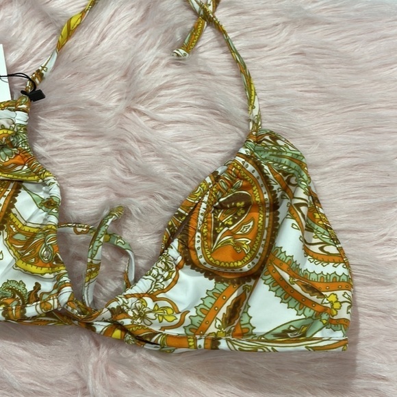 NWT Faithfull the Brand Jacqueline paisley-print recycled triangle bikini top - Picture 7 of 10